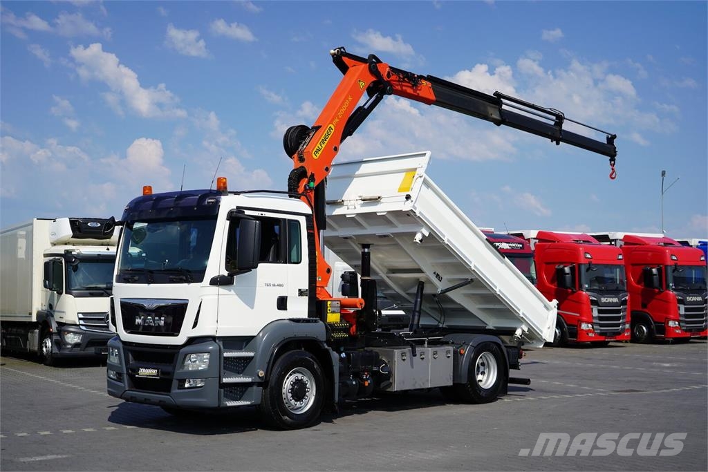 MAN TGS / 18.480 / E 6 / 4 X 4 / WYWROTKA + HDS / PALF Bañeras basculantes usadas