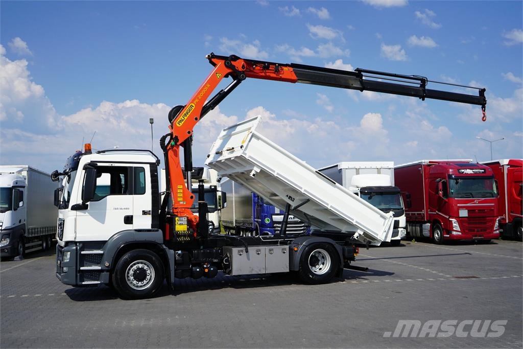 MAN TGS / 18.480 / E 6 / 4 X 4 / WYWROTKA + HDS / PALF Bañeras basculantes usadas