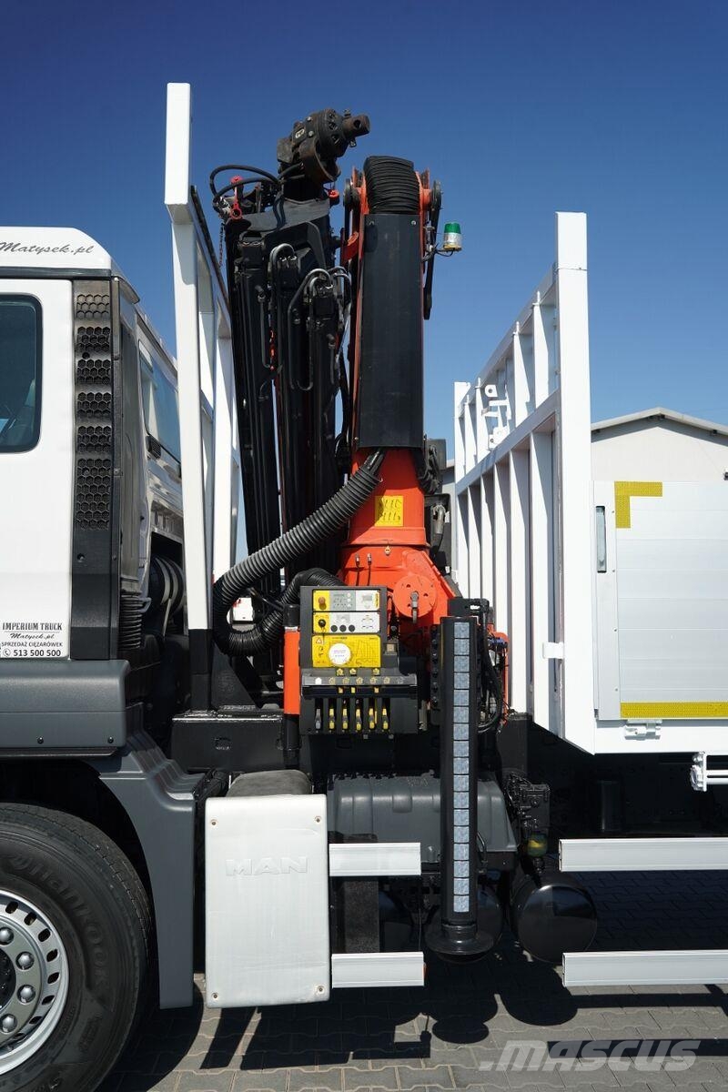MAN TGS 26.360 / 6x4 / SKRZYNIA - 7 M / HDS PALFINGER Platós / Ponyvás teherautók