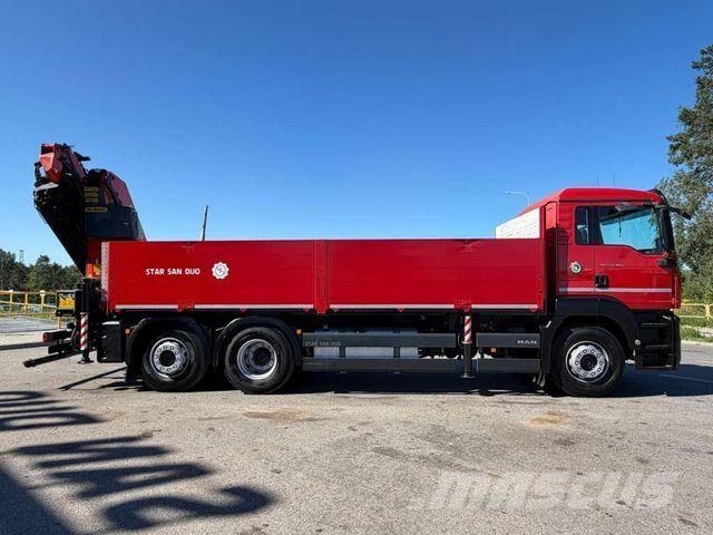 MAN TGS 26.360 6x2 PALFINGER PK 27002 SH Fly Jib شاحنات مسطحة/مفصلية الجوانب