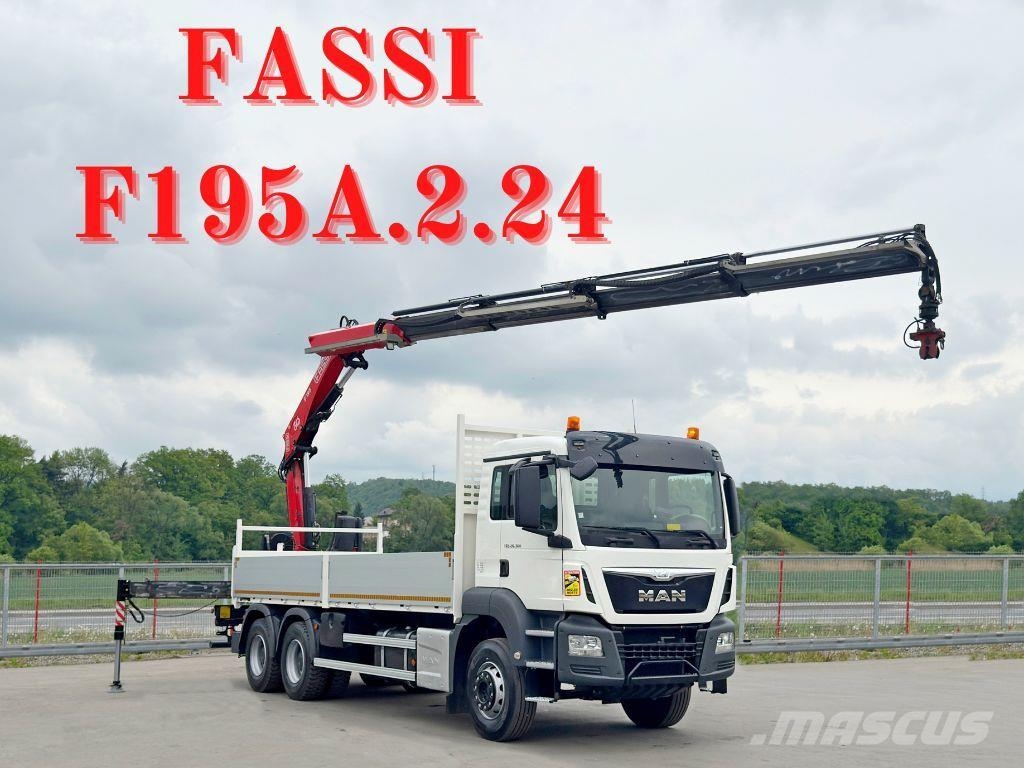 MAN TGS 26.360* FASSI F195A.2.24 / FUNK * 6x4 * TOP Грузовики-платформы/боковая разгрузка