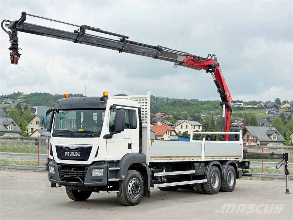 MAN TGS 26.360* FASSI F195A.2.24 / FUNK * 6x4 * TOP Грузовики-платформы/боковая разгрузка