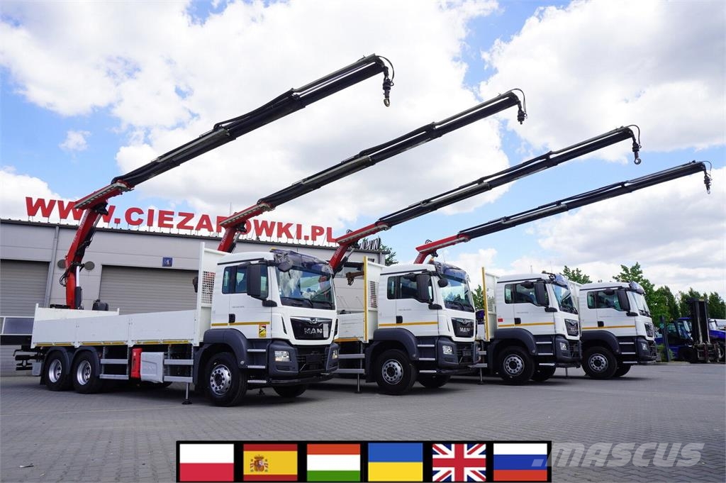 MAN TGS 26.420 6×4 / Fassi F215A.2.24 / remote control Platte bakwagens