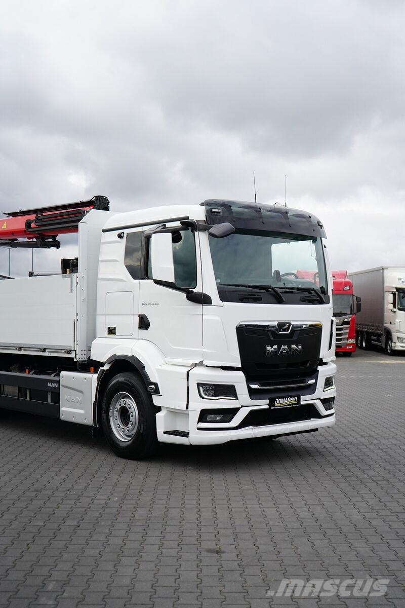 MAN TGS / 26.470 / 6 X 2 / ZESTAW SKRZYNIOWY + HDS / P Ciężarówki typu Platforma / Skrzynia