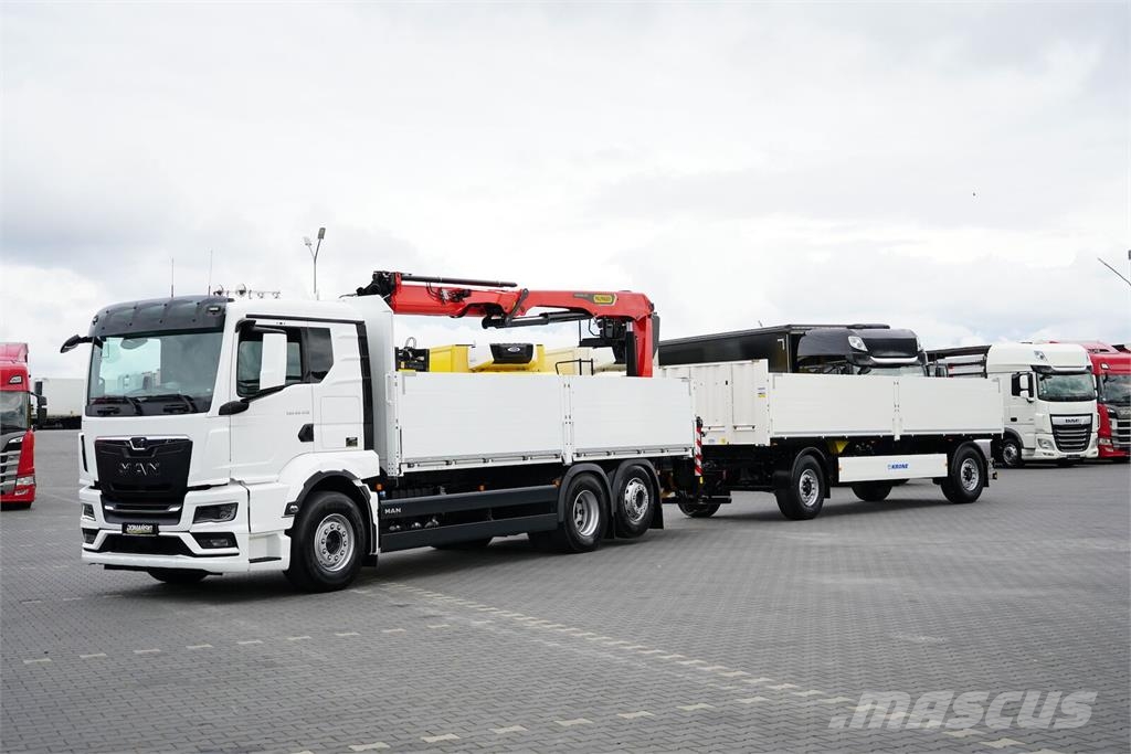 MAN TGS / 26.470 / 6 X 2 / ZESTAW SKRZYNIOWY + HDS / P Ciężarówki typu Platforma / Skrzynia