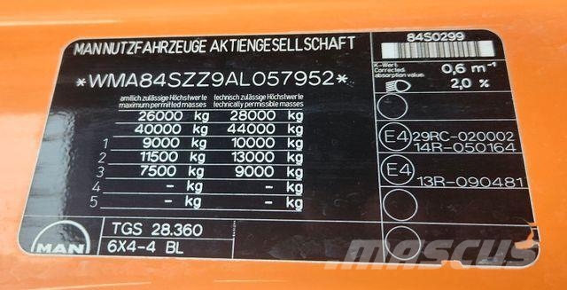MAN TGS 28.360 6x4-4 BL Palfinger PK9001 Kran Funk Самосвал