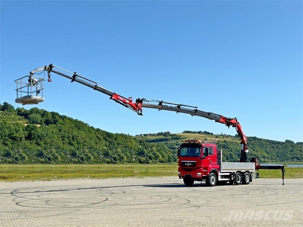 MAN TGS 28.480 * EFFER 255/5S + JIB 3S + FUNK * 6x4 * 플랫베드/드롭사이드 트럭