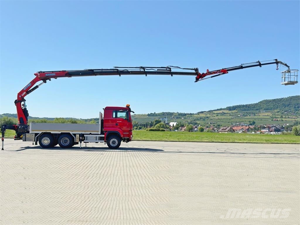 MAN TGS 28.480 * EFFER 255/5S + JIB 3S + FUNK * 6x4 * 플랫베드/드롭사이드 트럭