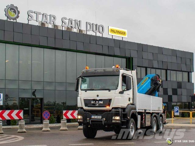 MAN TGS 28.540 6x4x4 Palfinger PK 50002 EH Cran شاحنات مسطحة/مفصلية الجوانب
