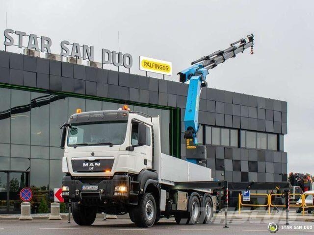 MAN TGS 28.540 6x4x4 Palfinger PK 50002 EH Cran شاحنات مسطحة/مفصلية الجوانب