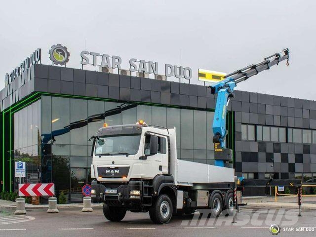 MAN TGS 28.540 6x4x4 Palfinger PK 50002 EH Cran شاحنات مسطحة/مفصلية الجوانب