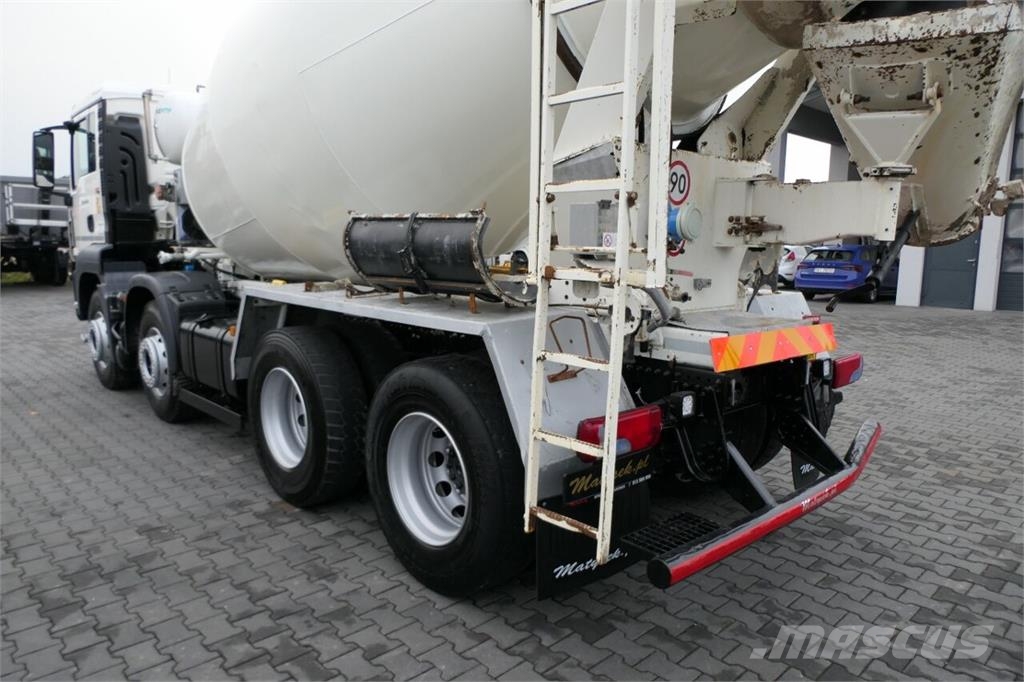 MAN TGS 32.420 / 8x4 / BETONOMIESZARKA / GRUSZKA 9 M3  شاحنات خرسانة