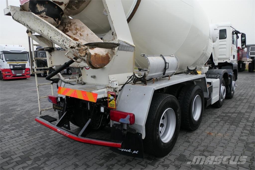 MAN TGS 32.420 / 8x4 / BETONOMIESZARKA / GRUSZKA 9 M3  شاحنات خرسانة