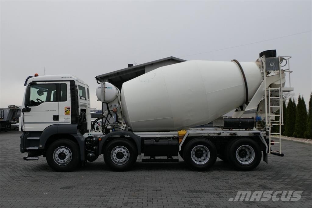 MAN TGS 32.420 / 8x4 / BETONOMIESZARKA / GRUSZKA 9 M3  شاحنات خرسانة