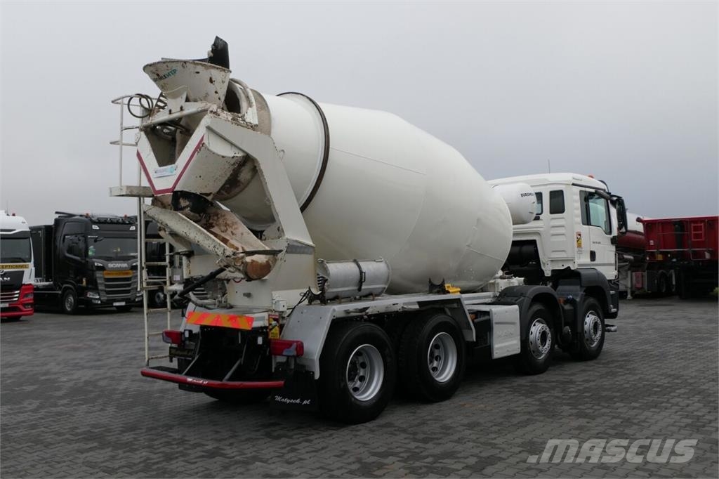 MAN TGS 32.420 / 8x4 / BETONOMIESZARKA / GRUSZKA 9 M3  شاحنات خرسانة
