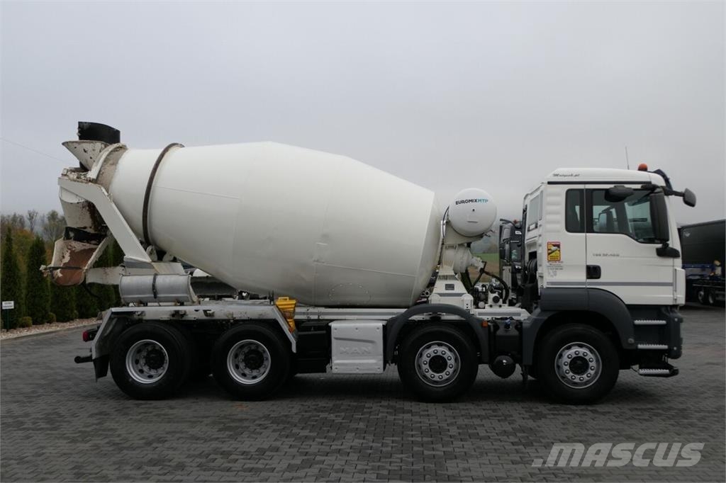 MAN TGS 32.420 / 8x4 / BETONOMIESZARKA / GRUSZKA 9 M3  شاحنات خرسانة