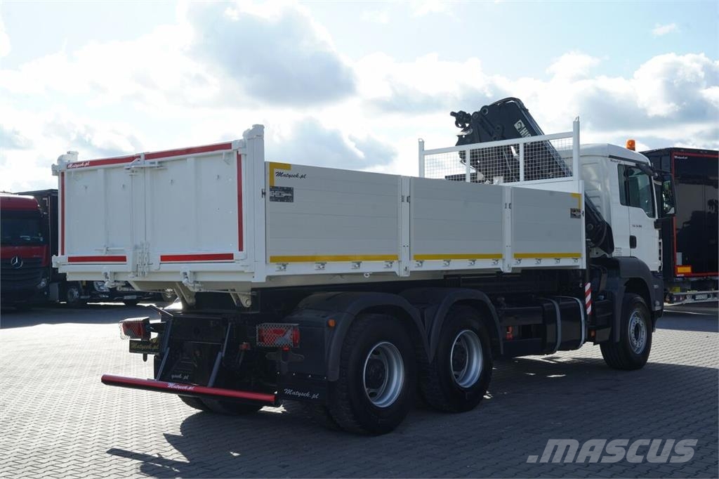MAN TGS 33.360 / 6x4 / WYWROTKA - 5,7 M + HDS HIAB XS Billenő teherautók
