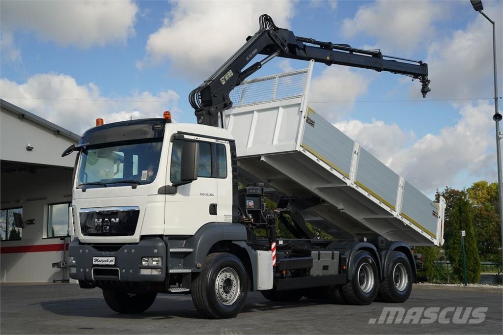MAN TGS 33.360 / 6x4 / WYWROTKA - 5,7 M + HDS HIAB XS Billenő teherautók