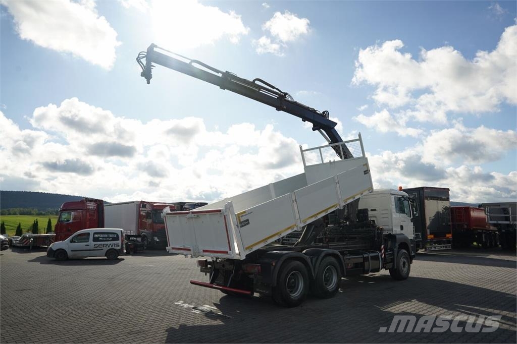 MAN TGS 33.360 / 6x4 / WYWROTKA - 5,7 M + HDS HIAB XS Billenő teherautók