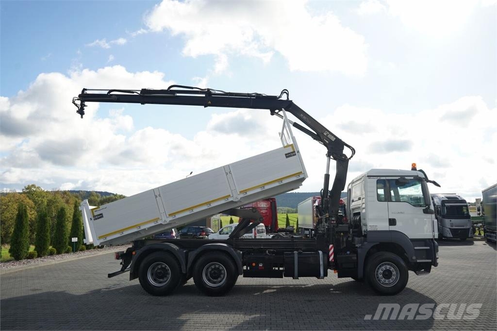 MAN TGS 33.360 / 6x4 / WYWROTKA - 5,7 M + HDS HIAB XS Billenő teherautók
