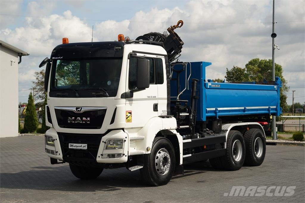 MAN TGS 33.420 / 6x4 / WYWROTKA 3 STRONNA / 2x HYDROBU شاحنات قلابة