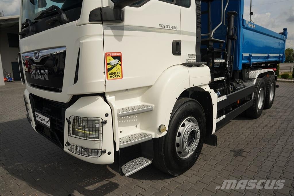 MAN TGS 33.420 / 6x4 / WYWROTKA 3 STRONNA / 2x HYDROBU شاحنات قلابة