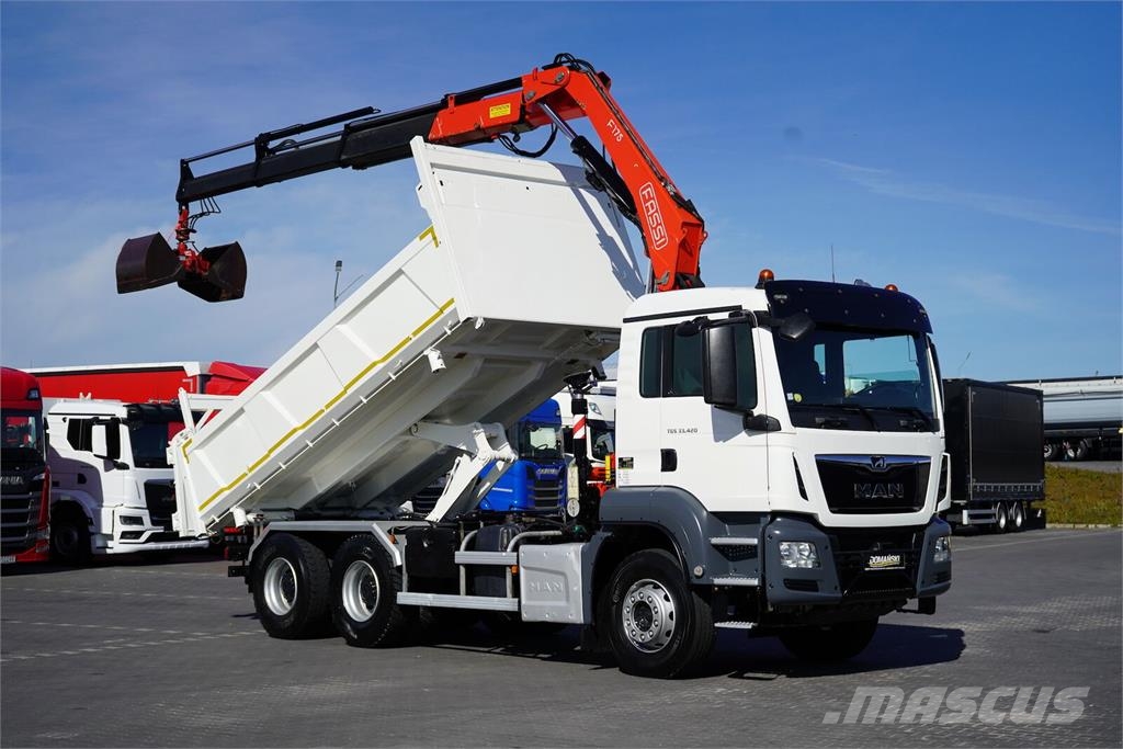 MAN TGS / 33.420 / E 6 / WYWROTKA + HDS / FASSI F 175 Sora- ja kippiautot