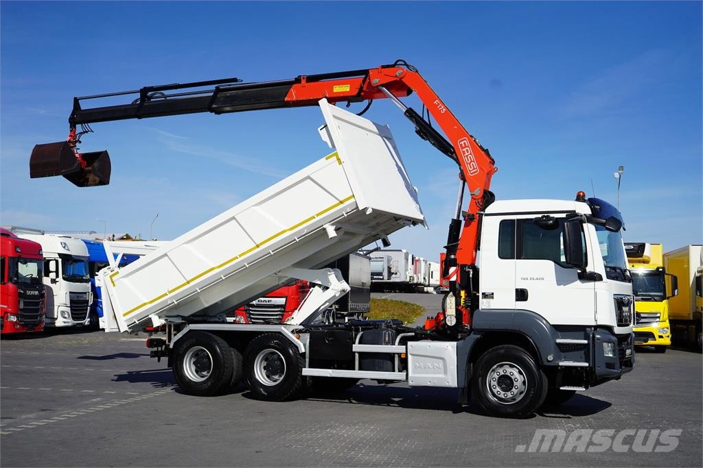 MAN TGS / 33.420 / E 6 / WYWROTKA + HDS / FASSI F 175 Sora- ja kippiautot