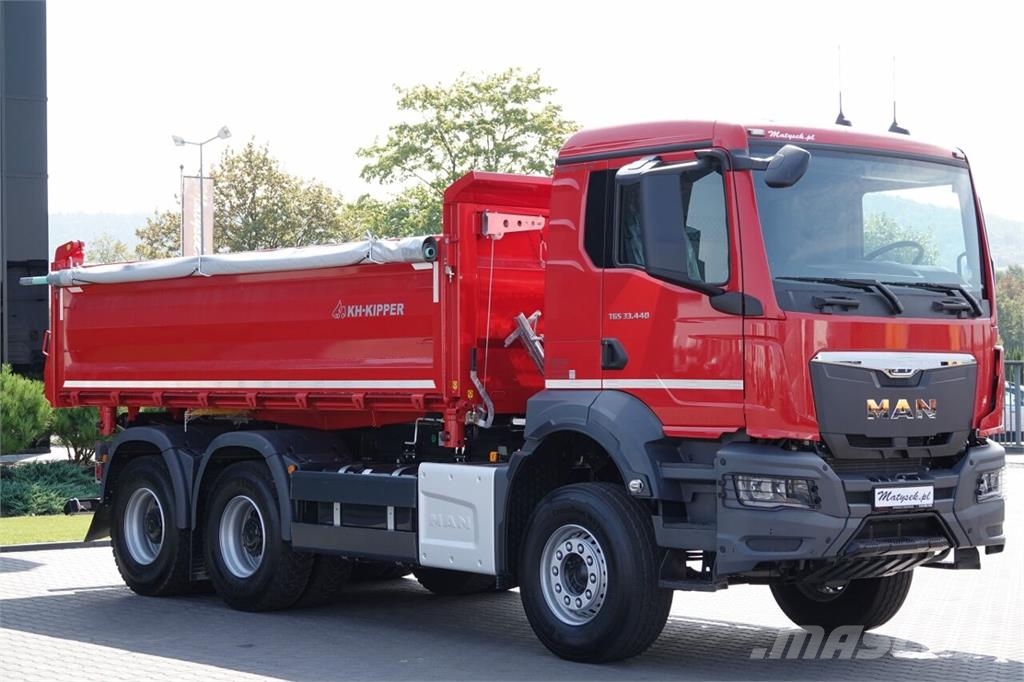 MAN TGS 33.440 / 6X4 / WYWROTKA 3 STRONNA / HYDROBURTA Camion ribaltabili
