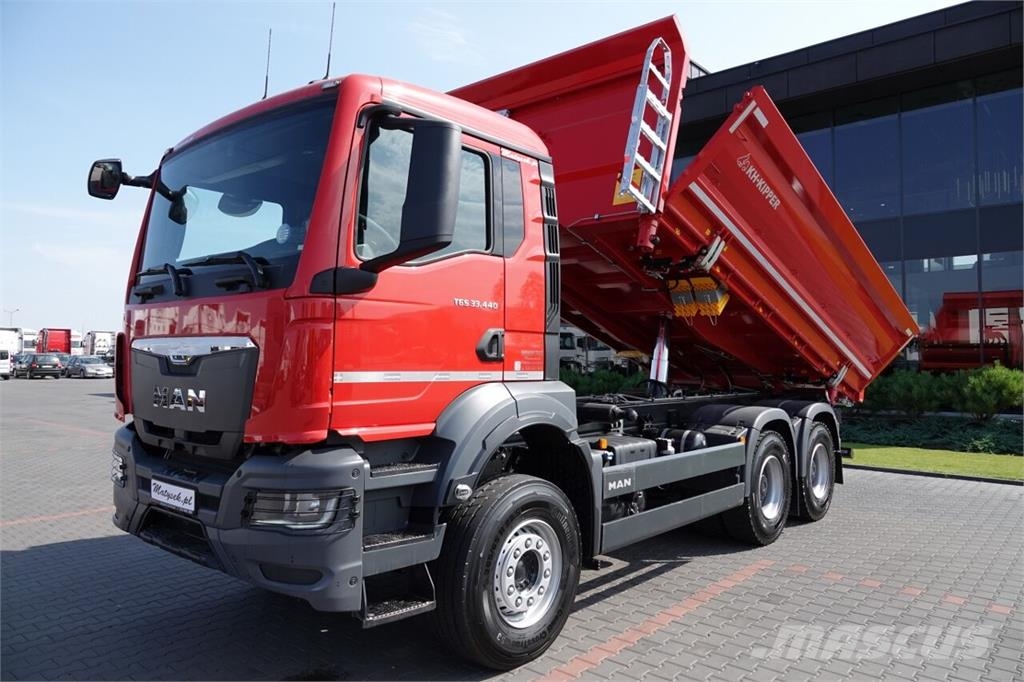 MAN TGS 33.440 / 6X4 / WYWROTKA 3 STRONNA / HYDROBURTA Camion ribaltabili