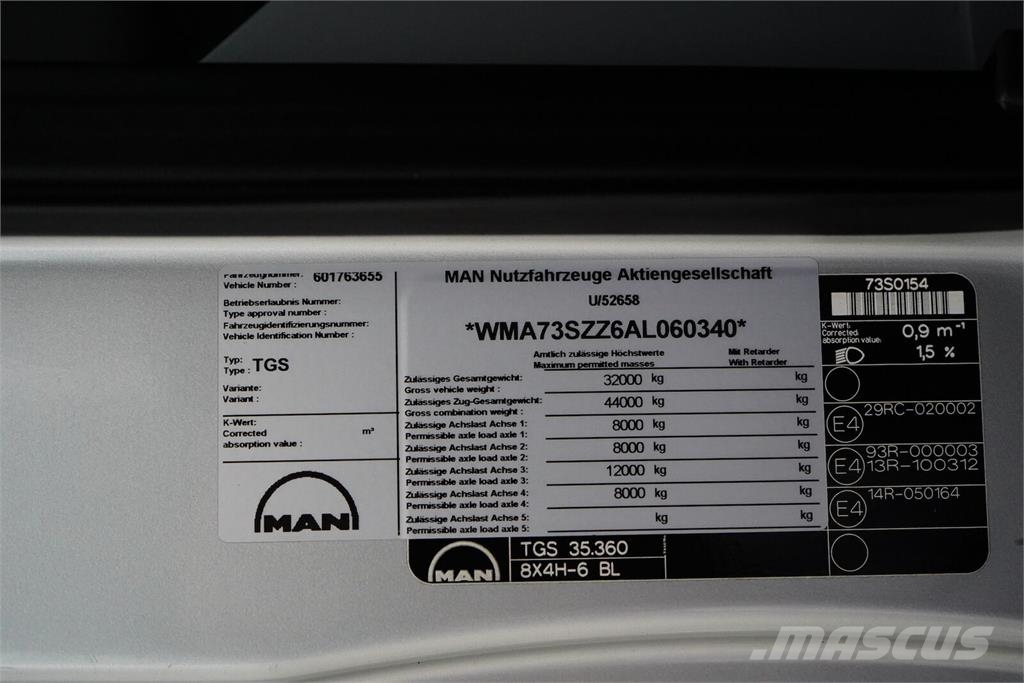 MAN TGS / 35.360 / 8 X 4 / E 5 / SKRZYNIOWY + HDS / HI Madelautod