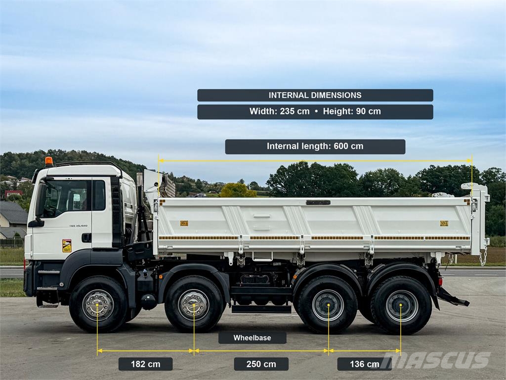 MAN TGS 35.420 KIPPER 6,00 m + BORDMATIC * 8x4 Billenő teherautók