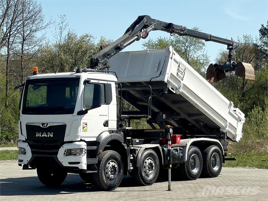 MAN TGS 35.470 * KIPPER 5,10m + KRAN * TOPZUSTAND Camiões basculantes