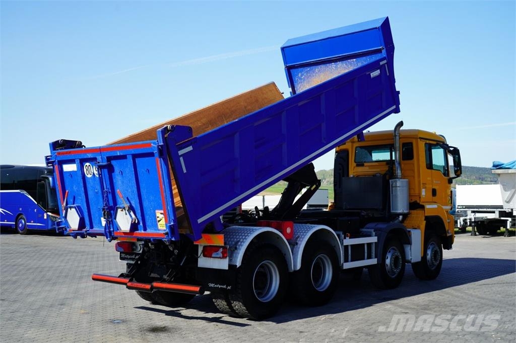 MAN TGS 35.500 / 8x4 / WYWROTKA / HYDROBURTA / BORDMAT Camion ribaltabili