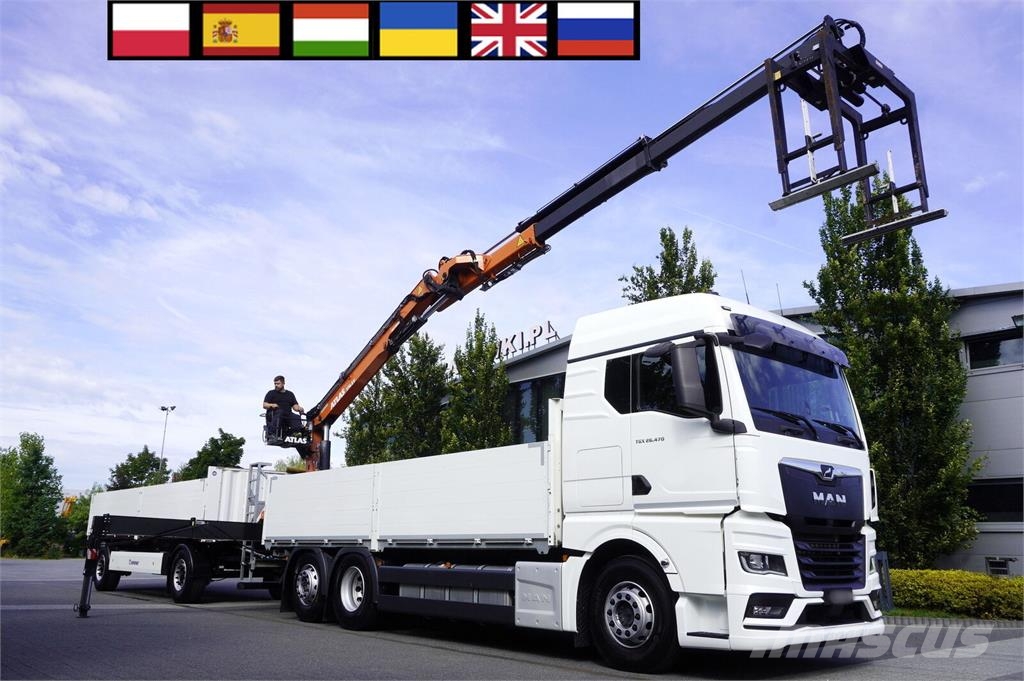 MAN TGX 26.470 6x2-4 / 30 tho. km!!! / Atlas 170.2vb-a Camiones plataforma
