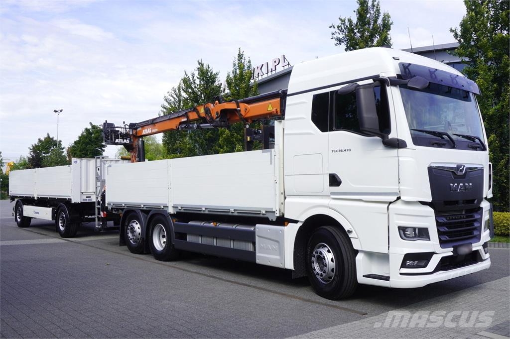 MAN TGX 26.470 6x2-4 / 30 tho. km!!! / Atlas 170.2vb-a Camiones plataforma