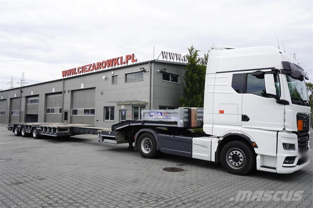 Mega ALIM DORSE ALM3 low bed semi-trailer / 2024 / Exte نصف مقطورة مسطحة منخفضة