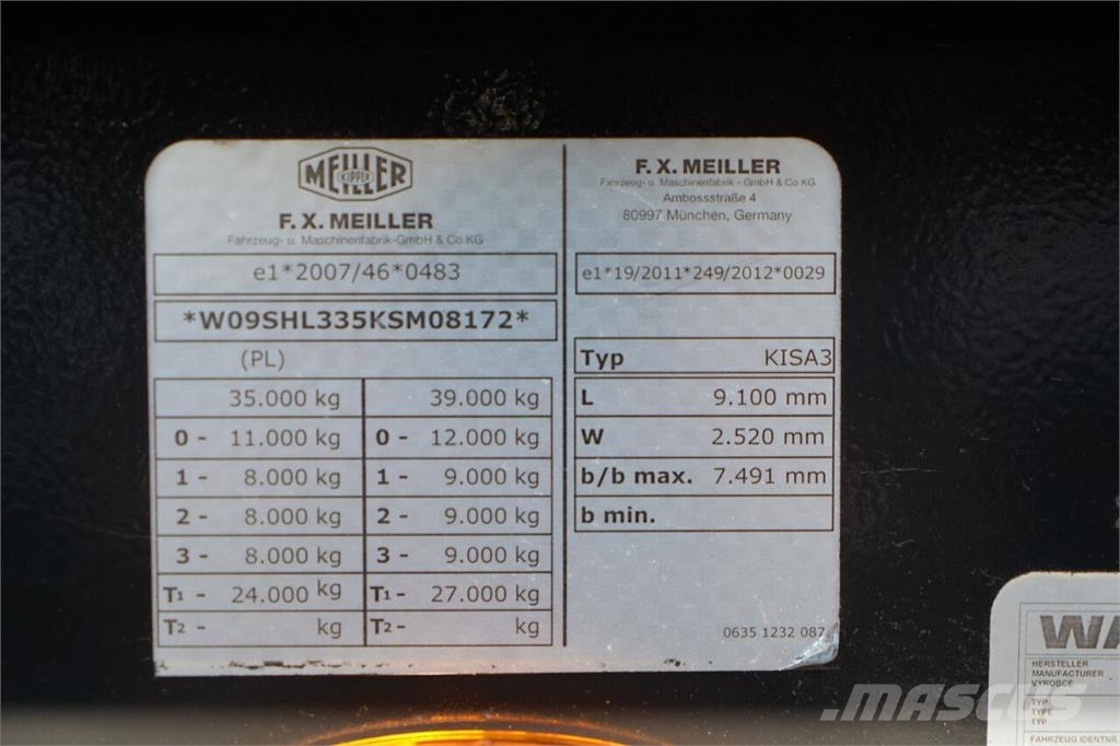 Meiller KIPPER / WYWROTKA - 30 m3 / STALOWA / OŚ PODNOSZON Semirremolques bañera