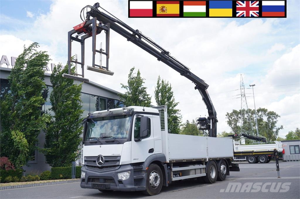 Mercedes-Benz 2540 6x2 / 170 tys. km / HDS HIAB X-Duo 178 平板栏板货车