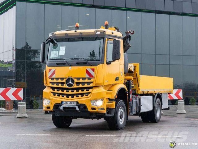 Mercedes-Benz AROCS 1848 4x4 FASSI F255A.2.24.XE-Dynamic Cran 平板栏板货车