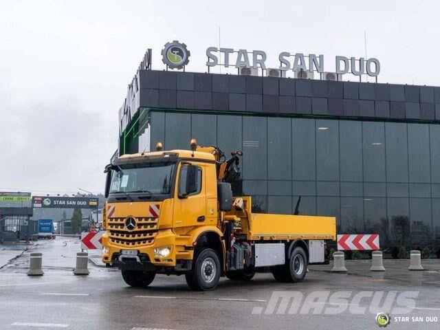 Mercedes-Benz AROCS 1848 4x4 FASSI F255A.2.24.XE-Dynamic Cran 平板栏板货车