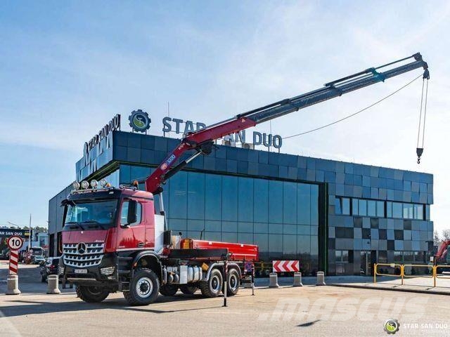 Mercedes-Benz AROCS 3345 6x6 HMF 3220 Winch Crane tipper Самоскиди