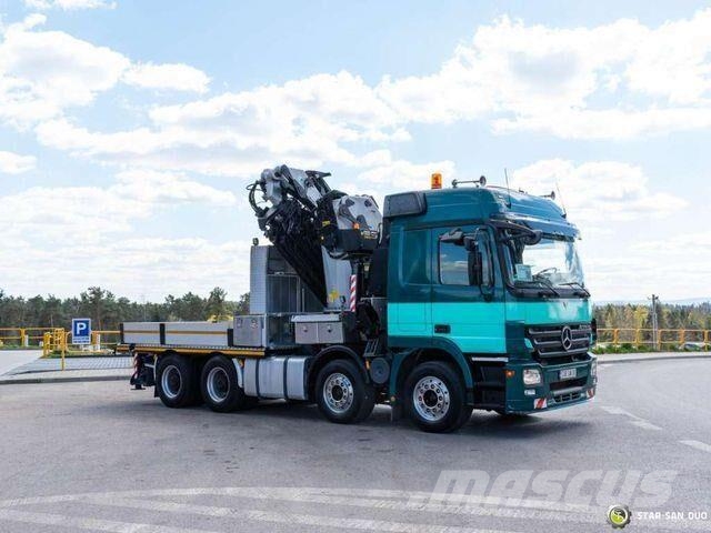 Mercedes-Benz ACTROS 3258 8x4 Palfinger PK 72002 Crane 平板栏板货车