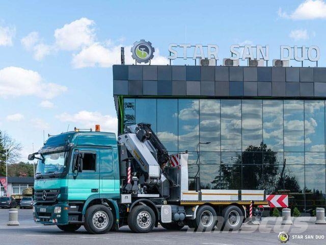 Mercedes-Benz ACTROS 3258 8x4 Palfinger PK 72002 Crane 平板栏板货车