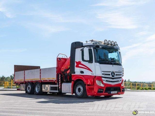 Mercedes-Benz Actros 2542 6x2 Palfinger PK 22002 EH Crane 平板栏板货车