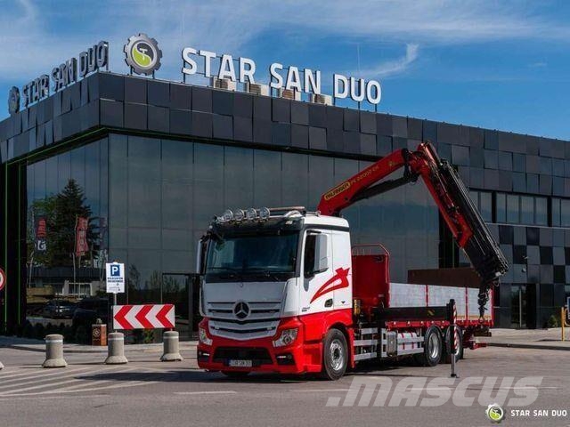 Mercedes-Benz Actros 2542 6x2 Palfinger PK 22002 EH Crane 平板栏板货车