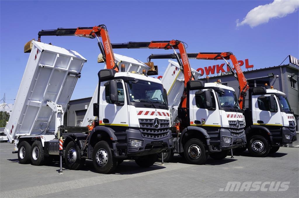 Mercedes-Benz Arocs 3236 8×4 / Crane Fassi F155A.0.22 / remote c Bañeras basculantes usadas
