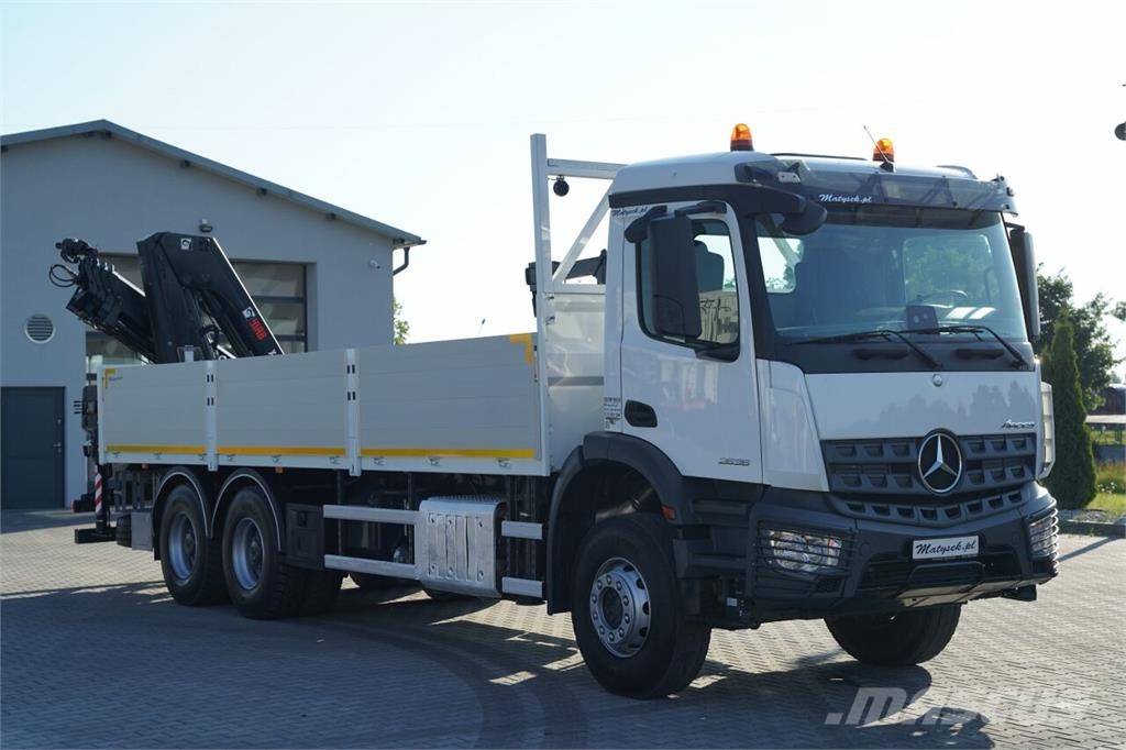 Mercedes-Benz AROCS 2636 / 6x4 / SKRZYNIOWY 7.6 M + HDS HIAB 188 平板栏板货车