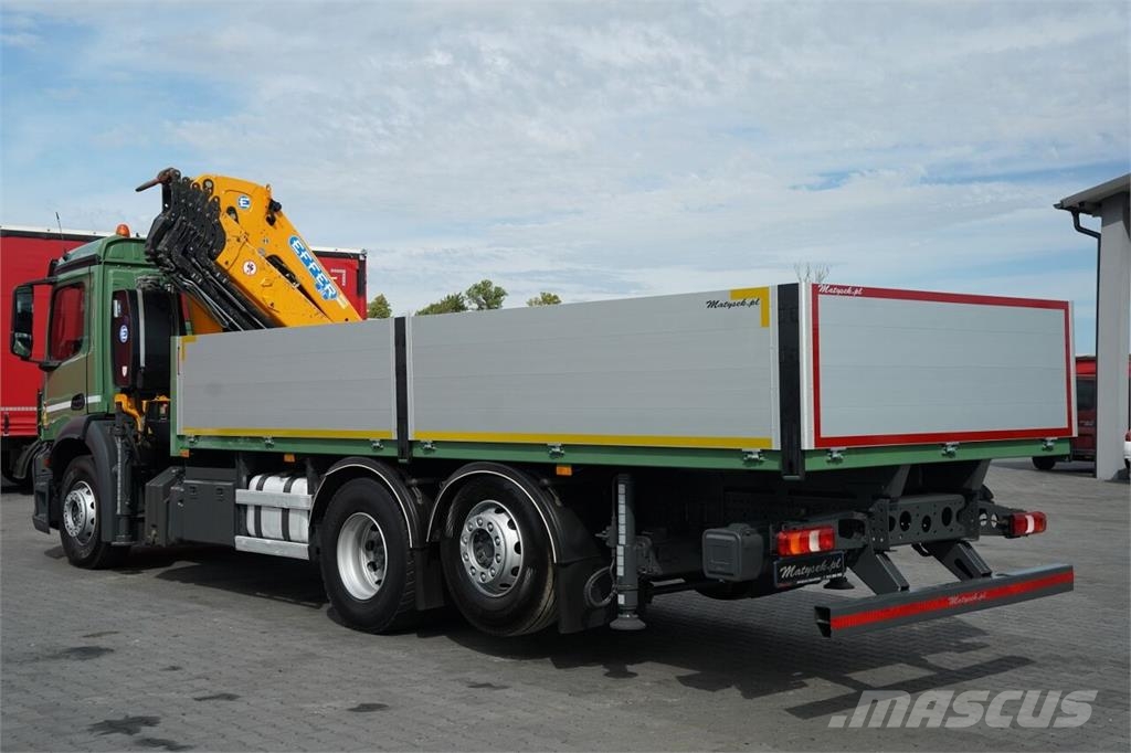 Mercedes-Benz ANTOS 2540 / 6x2 / SKRZYNIOWY 6,4 M / HDS EFFER CR 플랫베드/드롭사이드 트럭