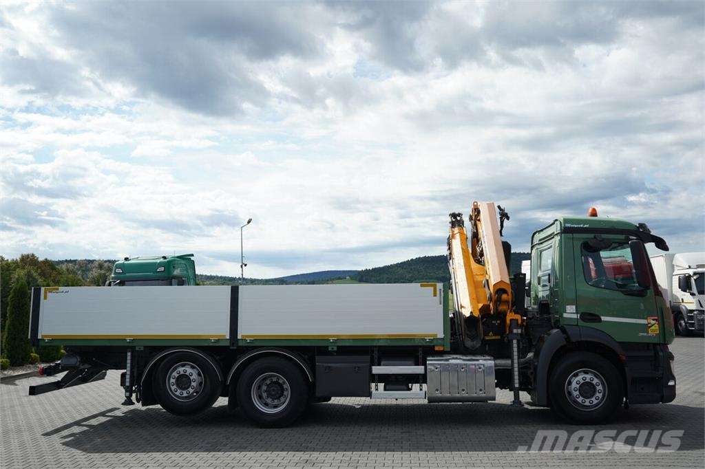 Mercedes-Benz ANTOS 2540 / 6x2 / SKRZYNIOWY 6,4 M / HDS EFFER CR 플랫베드/드롭사이드 트럭